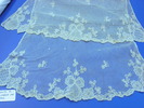 two net scarves, Cream net, embroidered at ends ...