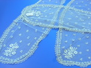 fichu with sash ends, cream needle-run lace with ...