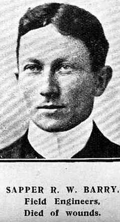 Portrait of Sapper Robert William Barry
