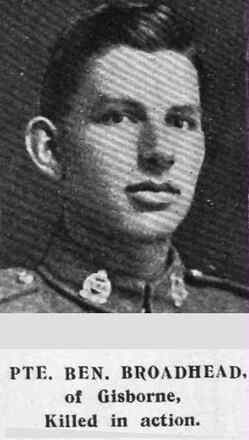 Portrait of Private Ben Broadhead