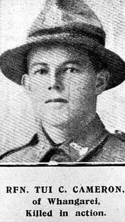 Portrait of Rifleman Tui Crawford Cameron