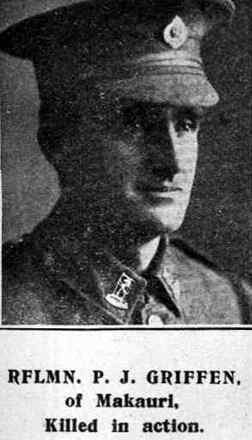 Portrait of Rifleman Patrick Joseph Griffen