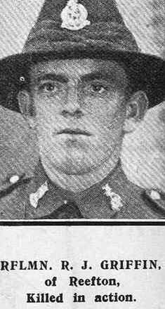 Portrait of Rifleman Reginald John Griffin