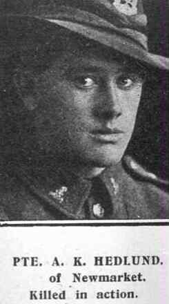 Portrait of Private Andrew Kennith Hedlund