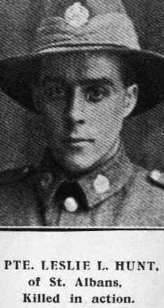 Portrait of Private Leslie Libeaus Hunt