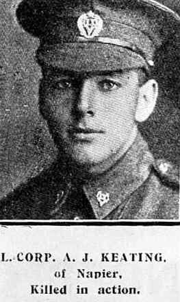 Portrait of Rifleman Arthur James Keating