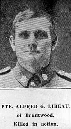 Portrait of Private Alfred George Libeau