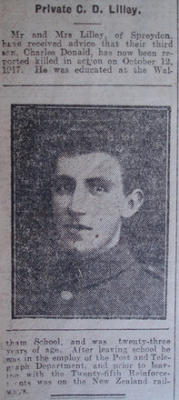Portrait of Private Charles Donald Lilley