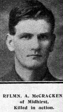 Portrait of Rifleman Albert Mccracken