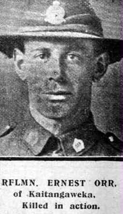 Portrait of Rifleman Ernest Orr