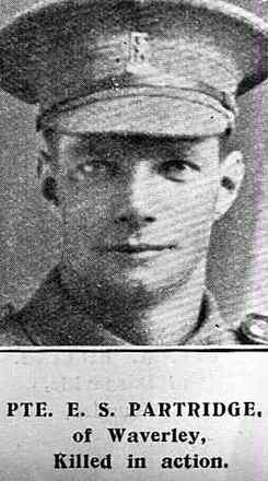 Portrait of Private Ernest Stanley Partridge