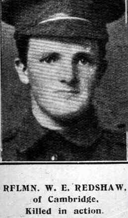 Portrait of Rifleman William Ernest Redshaw