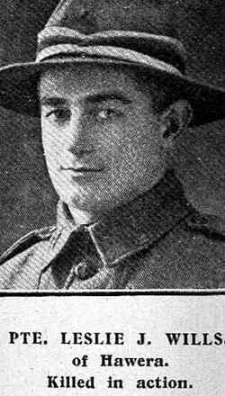 Portrait of Lance Corporal Leslie James Wills