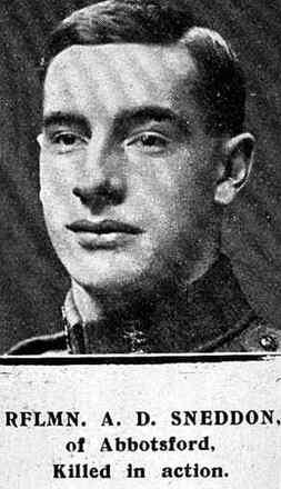 Portrait of Rifleman Alexander Drysdale Sneddon