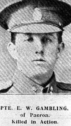 Portrait of Private Ernest Walter Gambling