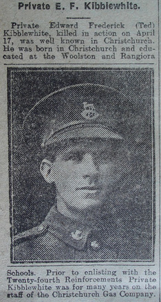 Portrait of Private Edward Kibblewhite