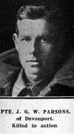 Portrait of Private John Gifford Wilmot Parsons