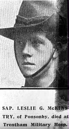 Portrait of Private Leslie Gordon Mckinstry