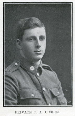 Portrait of Private James Alexander Leslie