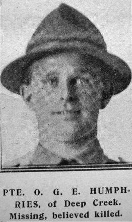 Portrait of Private Oscar Edward Humphries