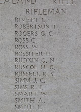 Portrait of Rifleman Crosbie Smith