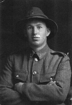Portrait of Rifleman Leonard John Tonkin