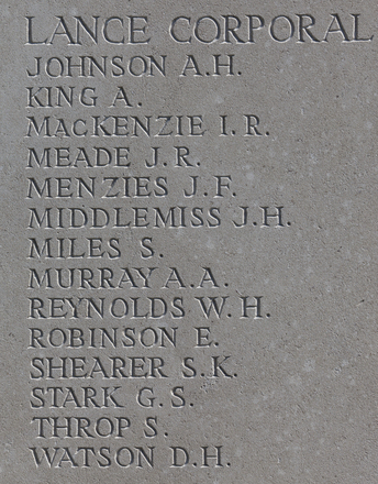 Portrait of Lance Corporal Stanley Miles